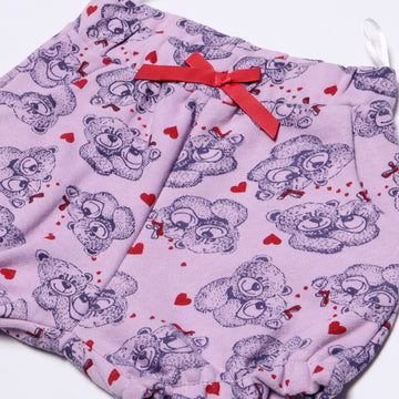 LIGHT PURPLE TEDDY DOUBLE POCKET SHORT FOR GIRLS